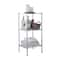 Organize It All 28" Metro Chrome 3-Tier Freestanding Shelving Tower